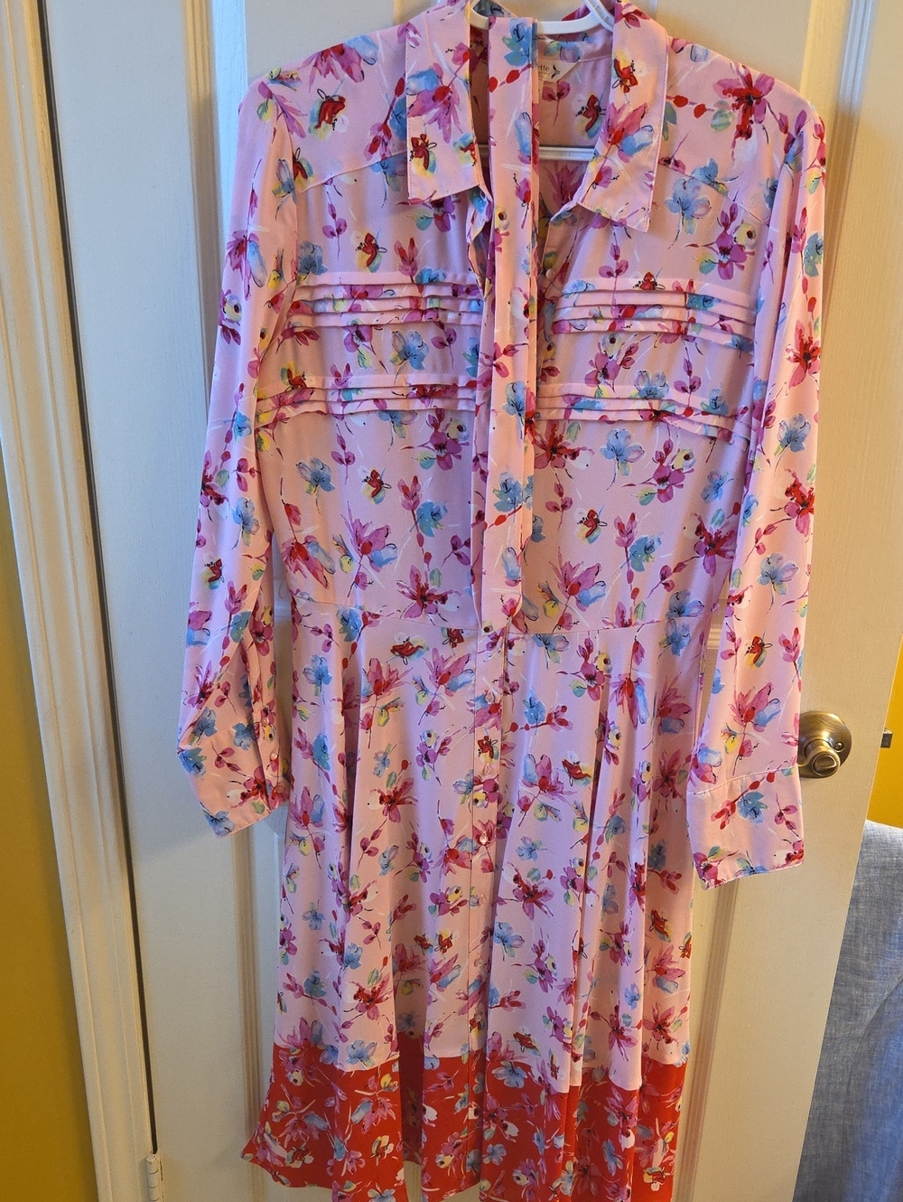 Nanette Lepore Pink Floral Long Sleeve Dress